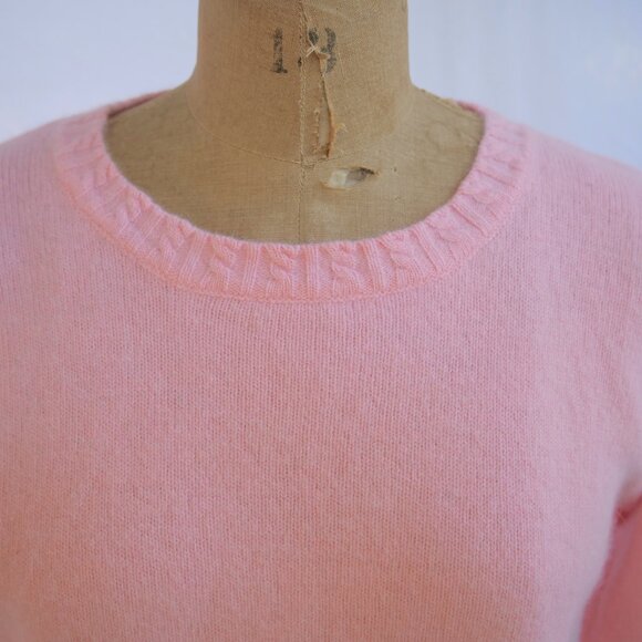 vtg 90s CHAUS Pink Fuzzy Angora Rabbit Hair Wool Crew Sweater Y2K Cottagecore M - Picture 5 of 9